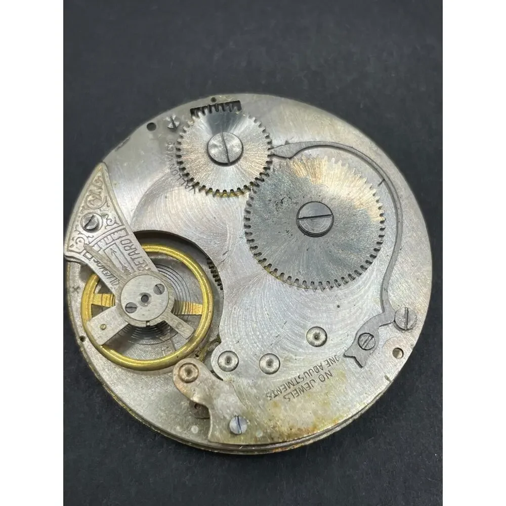 Baltic Swiss Pocket Watch Movement White Dial No Jewels For Parts/Repair